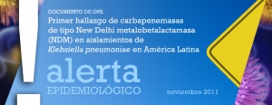 Primer hallazgo de carbapenemasas de tipo New Delhi metalobetalactamasa (NDM) en aislamientos de Klebsiella pneumoniae en América Latina