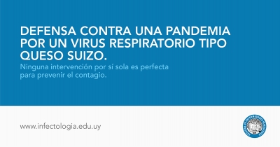 Infografía: defensa contra una pandemia por un virus respiratorio tipo queso suizo